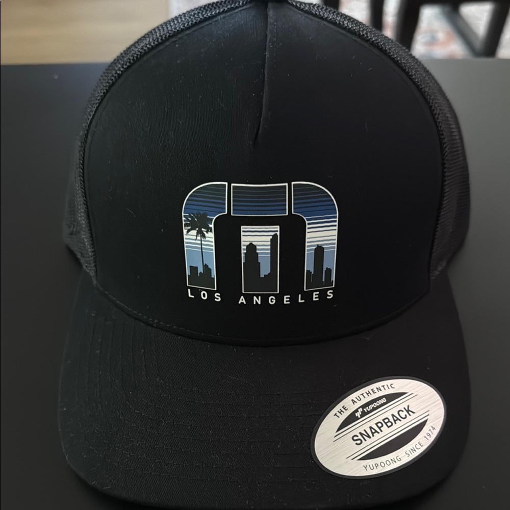 Travis Mathew Black Los Angeles Snapback Hat